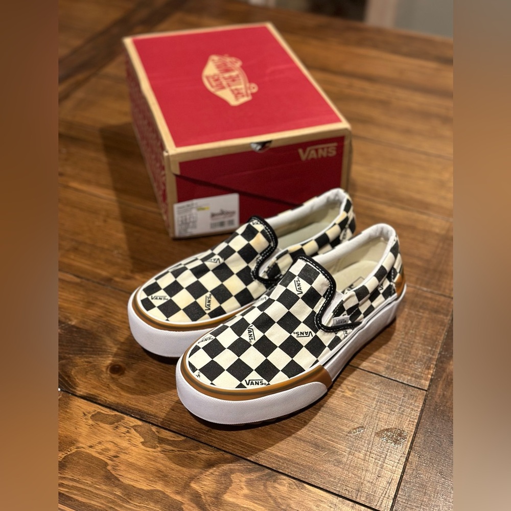 Stacked Platform Checker Vans
